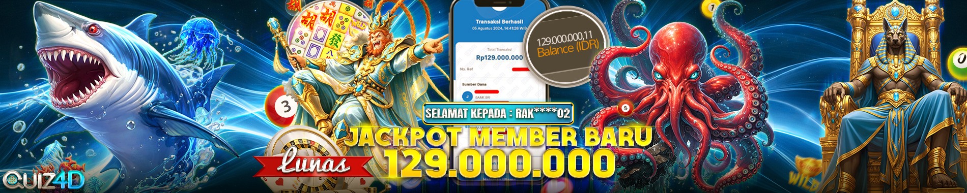 Jackpot Member Baru Dibayar Lunas di Quiz4d